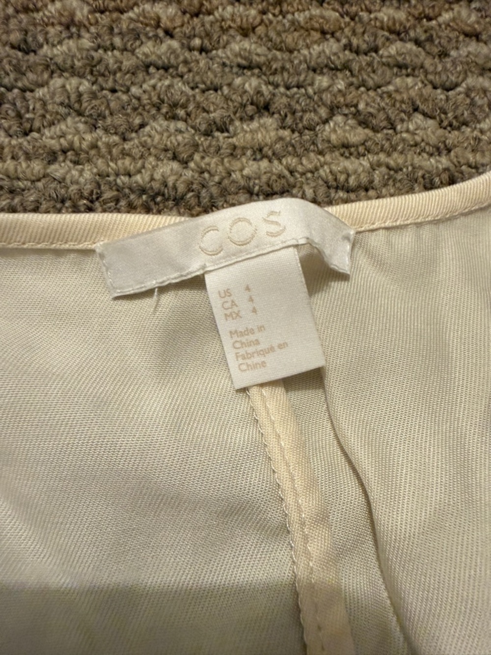 COS Sleeveless Tie-Neck Blouse in Cream - Picture 3 of 7